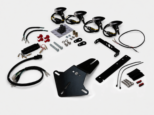 Kit complet d’éclairage LED et support de plaque court TEC – Royal Enfield Meteor 350 Firstracer