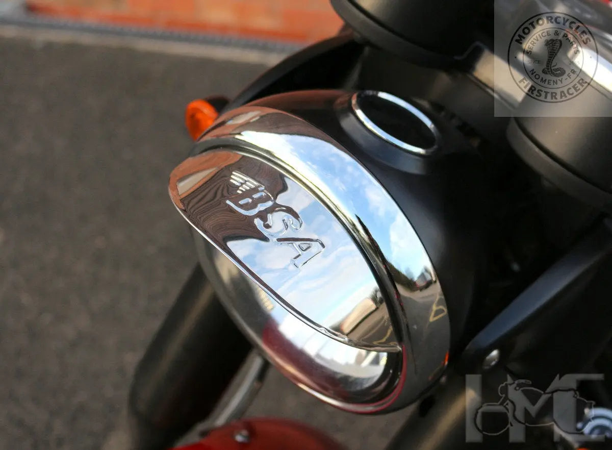 Casquette de phare en inox avec logo BSA - BSA Goldstar 650 Firstracer