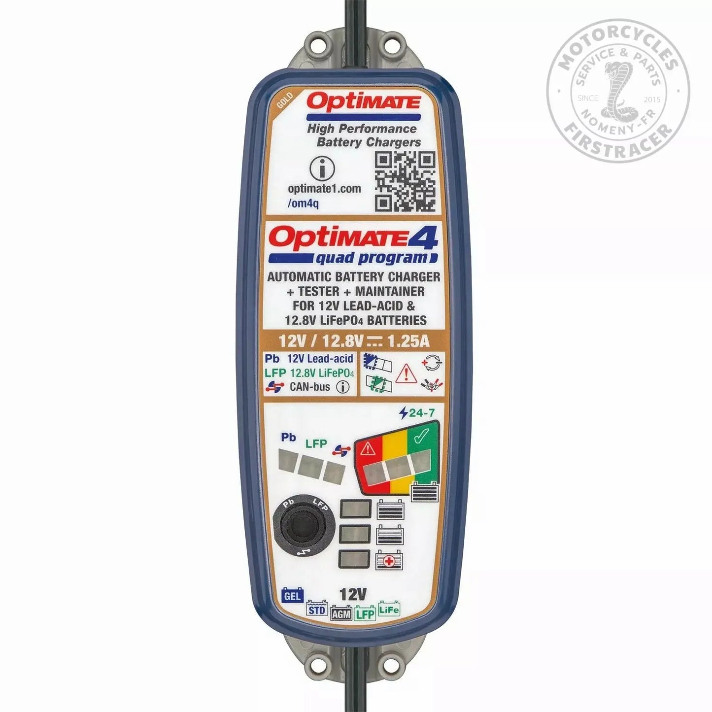 Chargeur de batterie OptiMate 4 Quad Program toutes batteries Firstracer