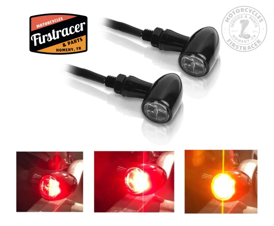 Clignotants LED mini, feu arrière, feu stop intégrés homologués CE x2 Firstracer