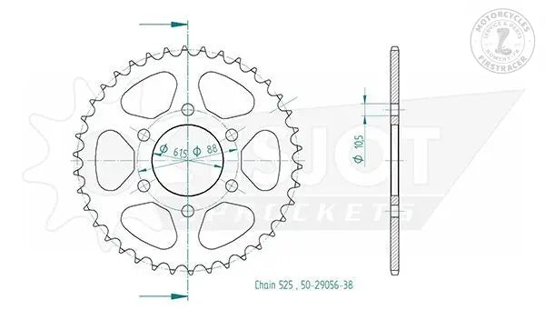 Couronne Acier Royal Enfield Himalayan 410 525 - 38 dents Firstracer