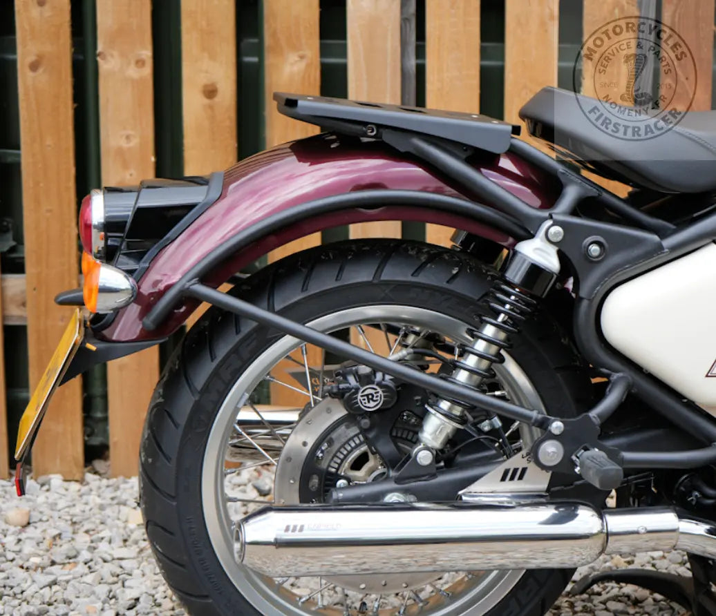 Enfield Precision Porte-paquet Solo – Inox Noir – Royal Enfield Classic 650 Firstracer