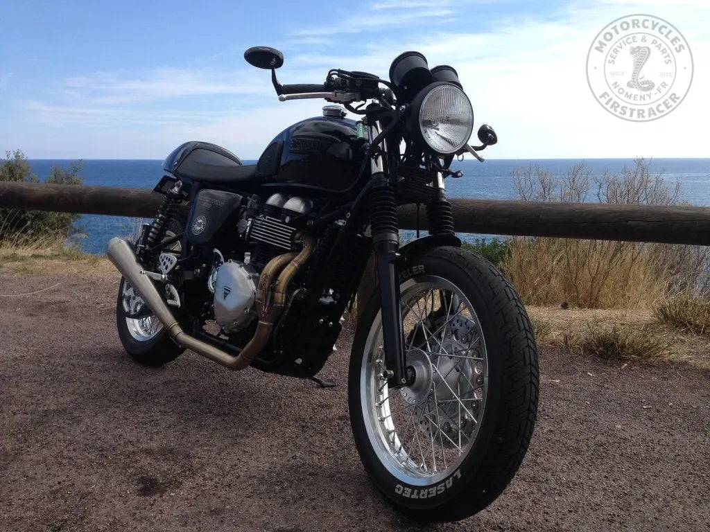 FEU AVANT BRITISH 180 MM NOIR STYLE CAFÉ RACER POUR TRIUMPH Firstracer