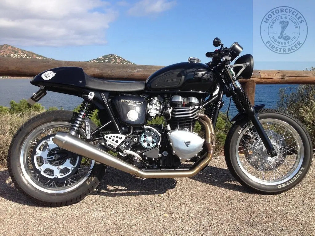 FEU AVANT BRITISH 180 MM NOIR STYLE CAFÉ RACER POUR TRIUMPH Firstracer