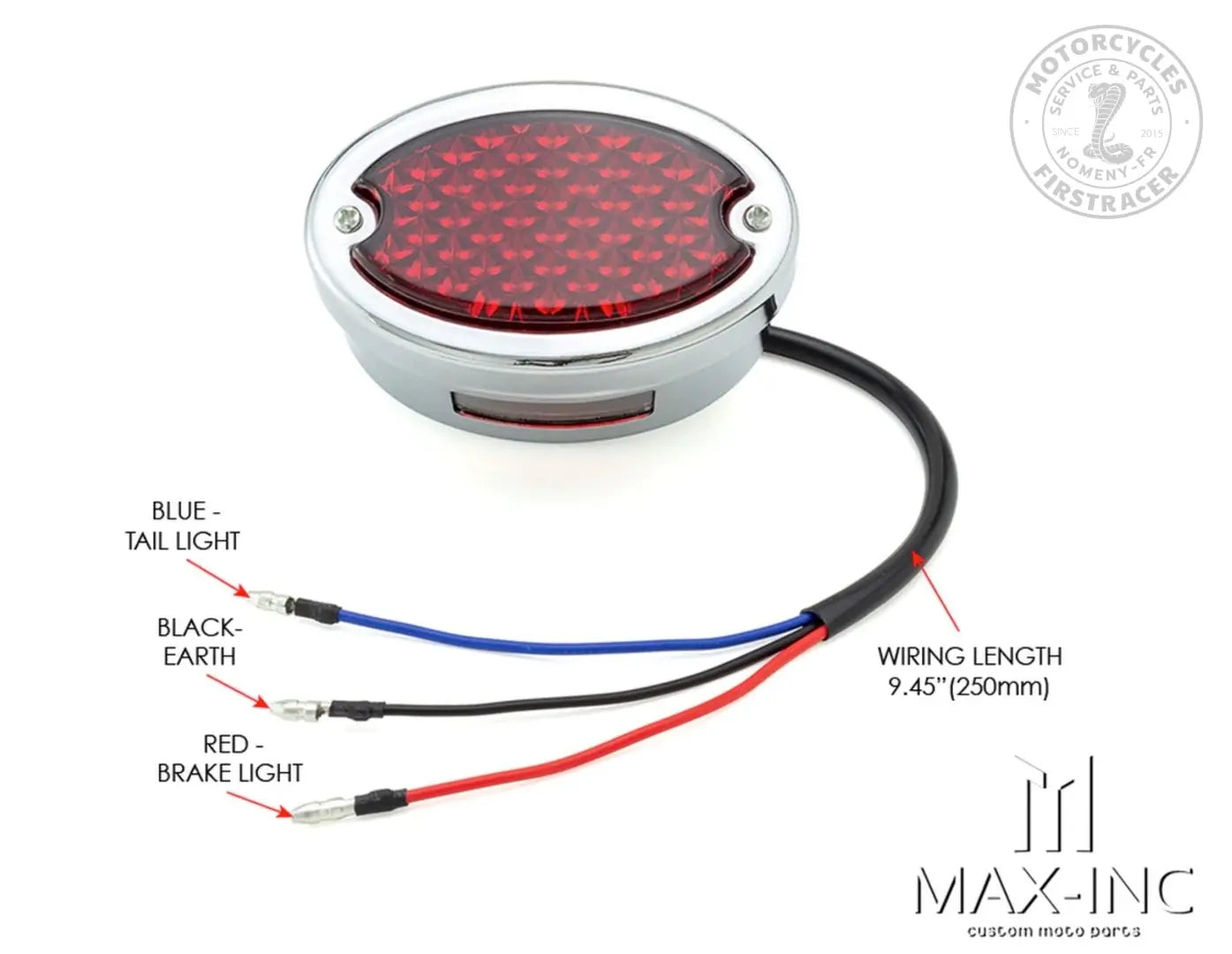 Feu Led arrière oval classique pour Royal Enfield Interceptor 650 Firstracer