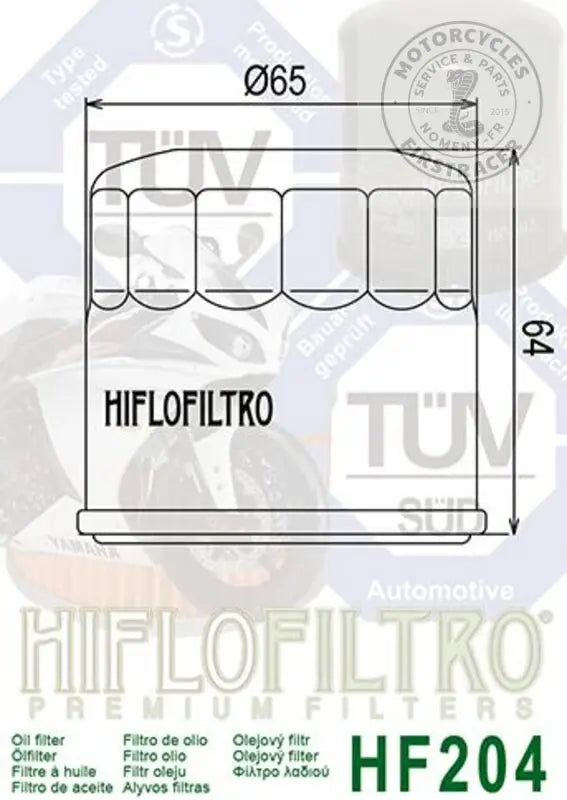 Filtre à huile HIFLOFILTRO HF204 - Triumph Firstracer
