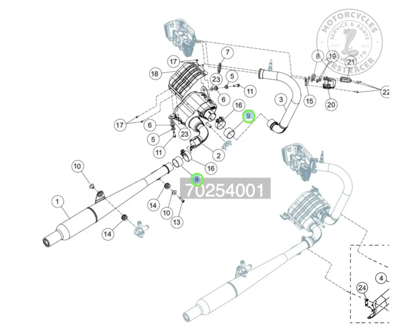 JOINT DE SILENCIEUX ECHAPPEMENT BSA GOLDSTAR 650 Firstracer