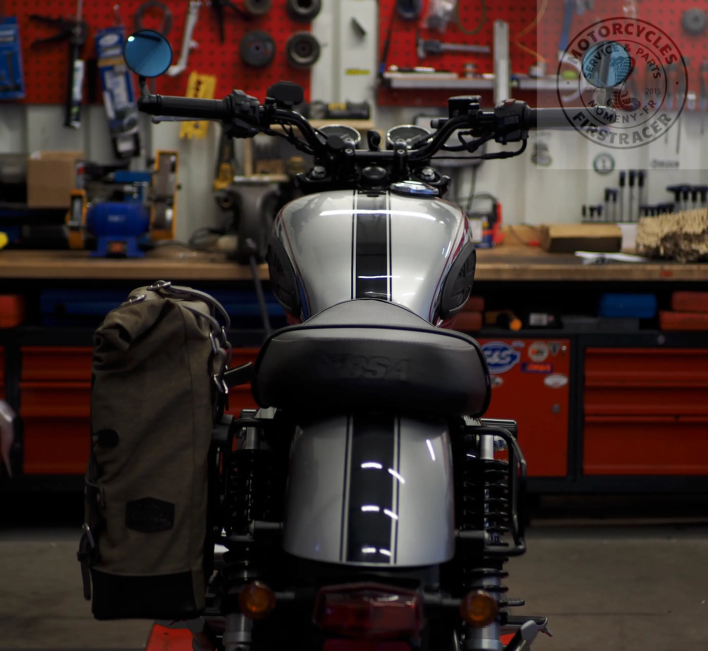Kit Rétroviseurs Bout de Guidon avec Adaptateurs pour BSA Goldstar 650 Firstracer