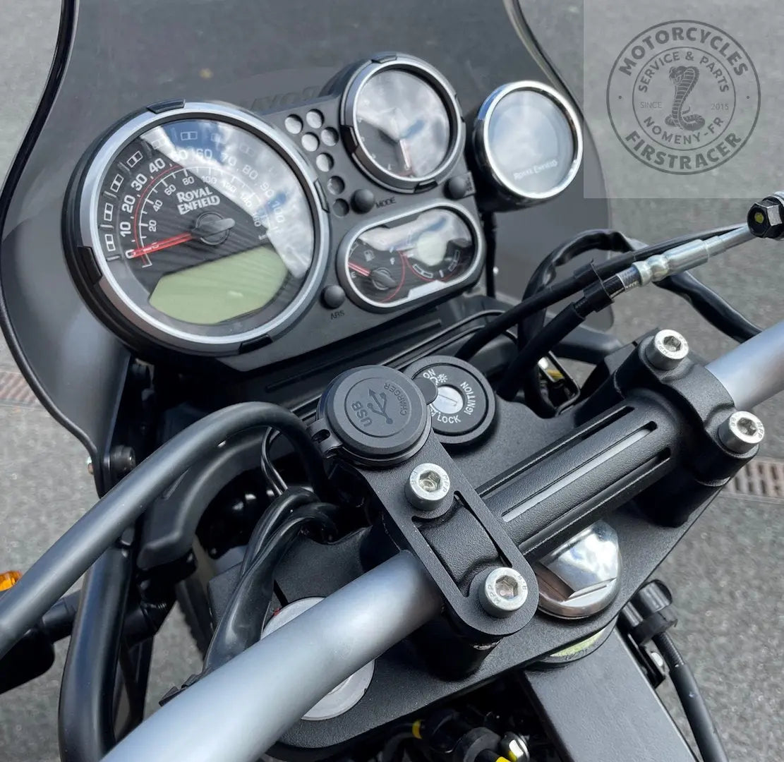 Kit prises USB 12V avec support au guidon pour Royal Enfield Himalayan 410 Firstracer