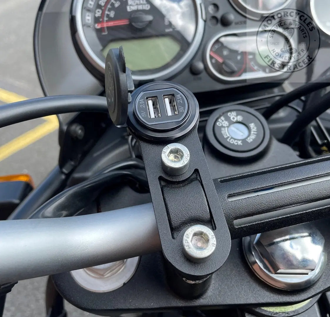 Kit prises USB 12V avec support au guidon pour Royal Enfield Himalayan 410 Firstracer
