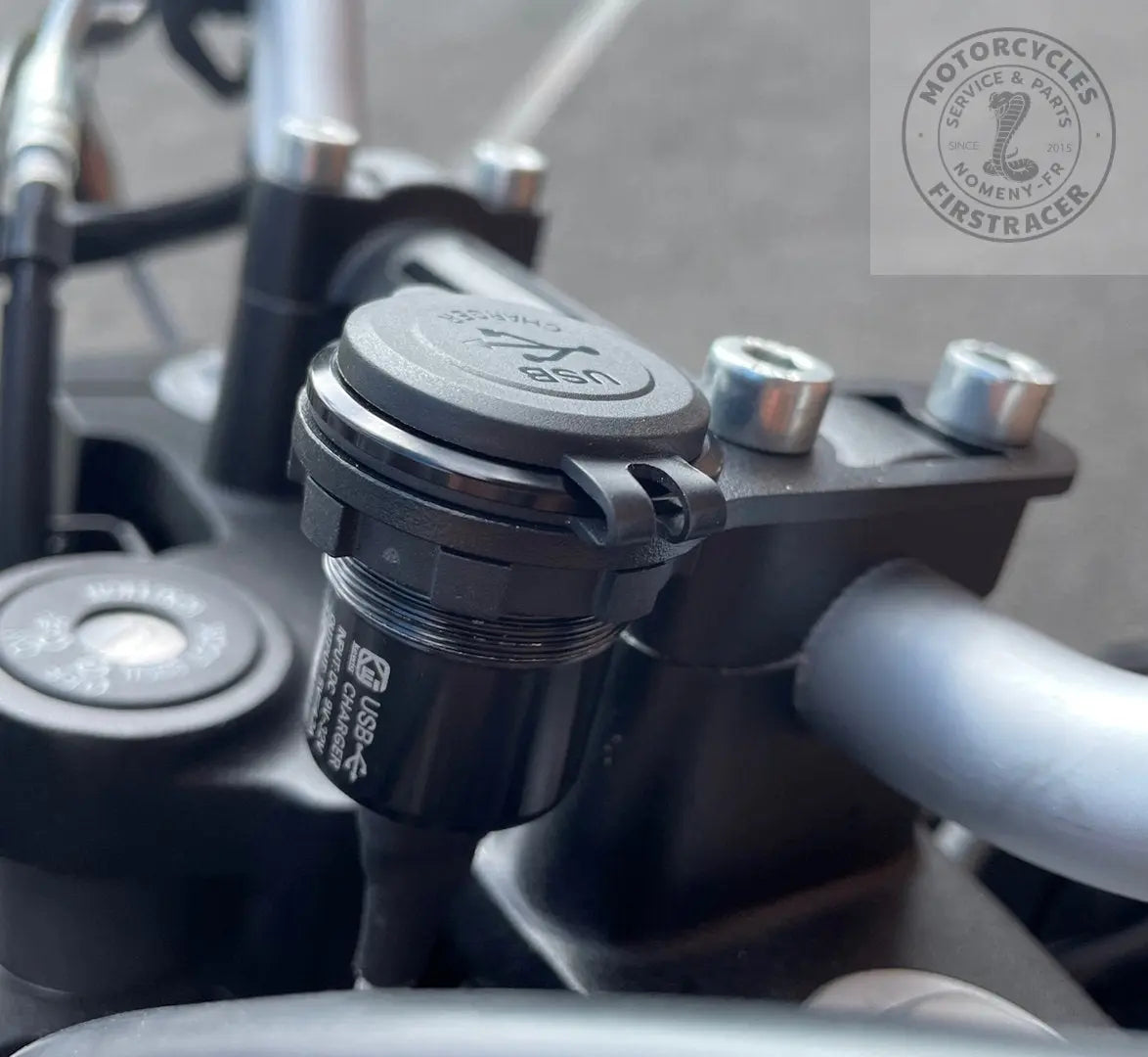 Kit prises USB 12V avec support au guidon pour Royal Enfield Himalayan 410 Firstracer