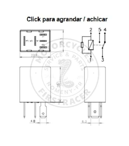 MICRO RELAIS 12V – 5 BROCHES – PROTECTION PAR RÉSISTANCE Royal Enfield Firstracer