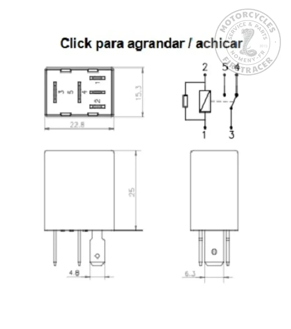 MICRO RELAIS 12V – 5 BROCHES – PROTECTION PAR RÉSISTANCE Royal Enfield Firstracer