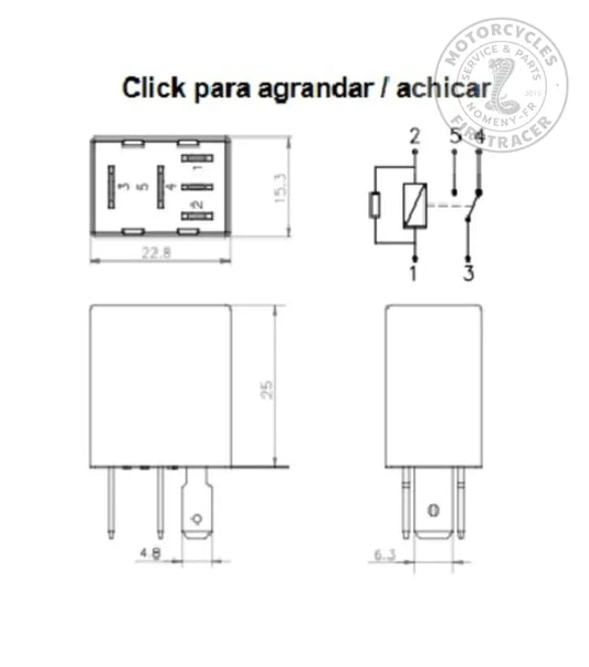 MICRO RELAIS 12V – 5 BROCHES – PROTECTION PAR RÉSISTANCE Royal Enfield Firstracer