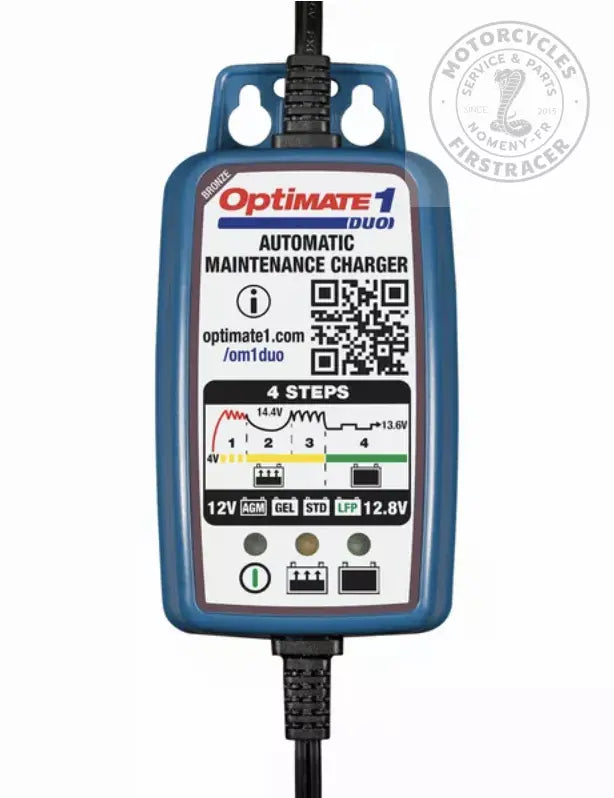 Mainteneur de batterie OptiMate 1 DUO 12V / 12.8V, 0.6A Firstracer