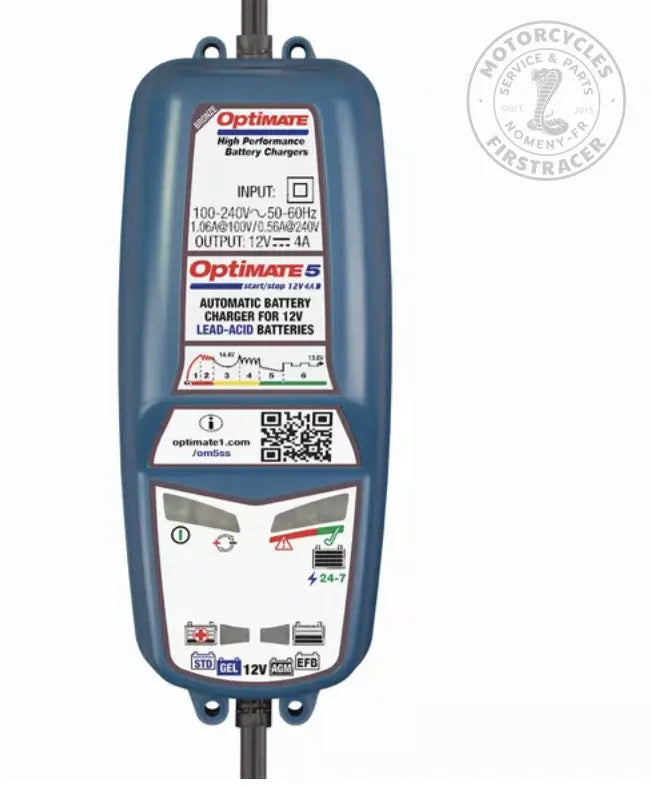 OptiMate 5 - Chargeur et mainteneur de batterie 12V 4A Firstracer