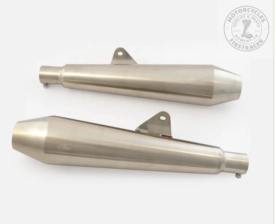 Paire de silencieux "Cannon" en acier inoxydable Royal Enfield twins 650 Firstracer