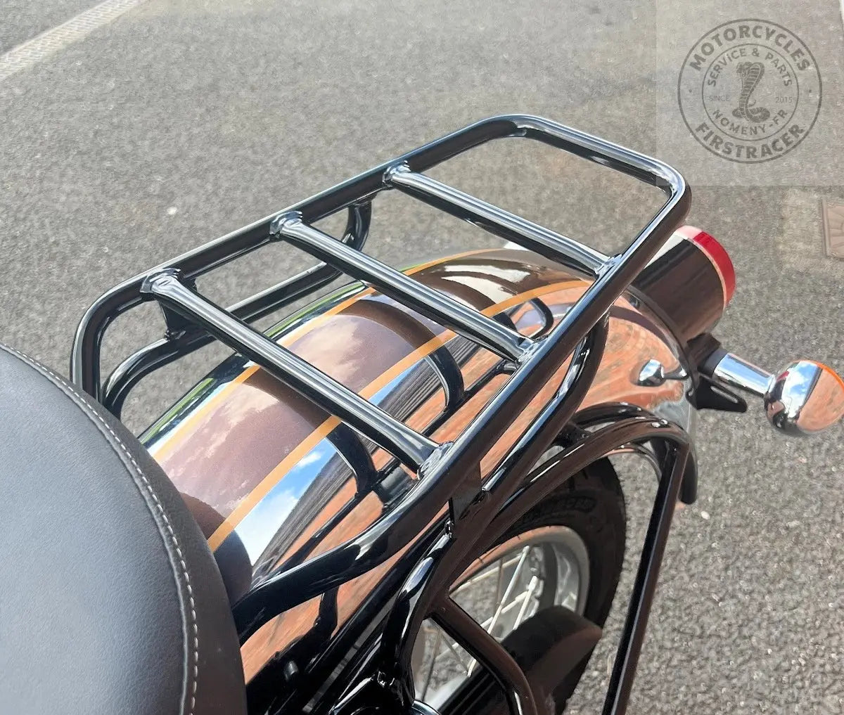 Porte bagages noir pour Royal Enfield 350 Classic Reborn Firstracer