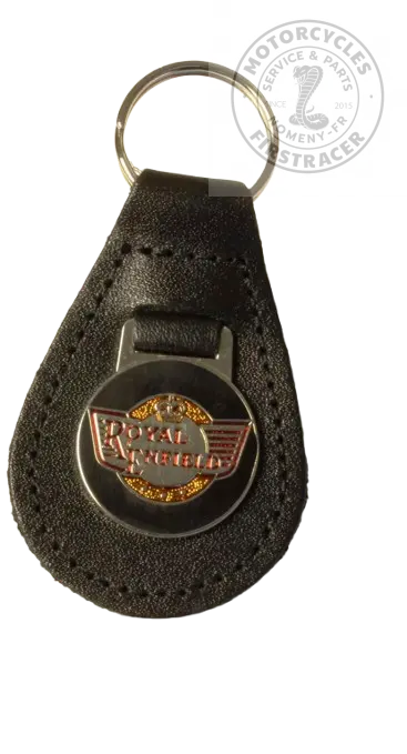 Porte-clé en cuir noir et métal Royal Enfield Firstracer