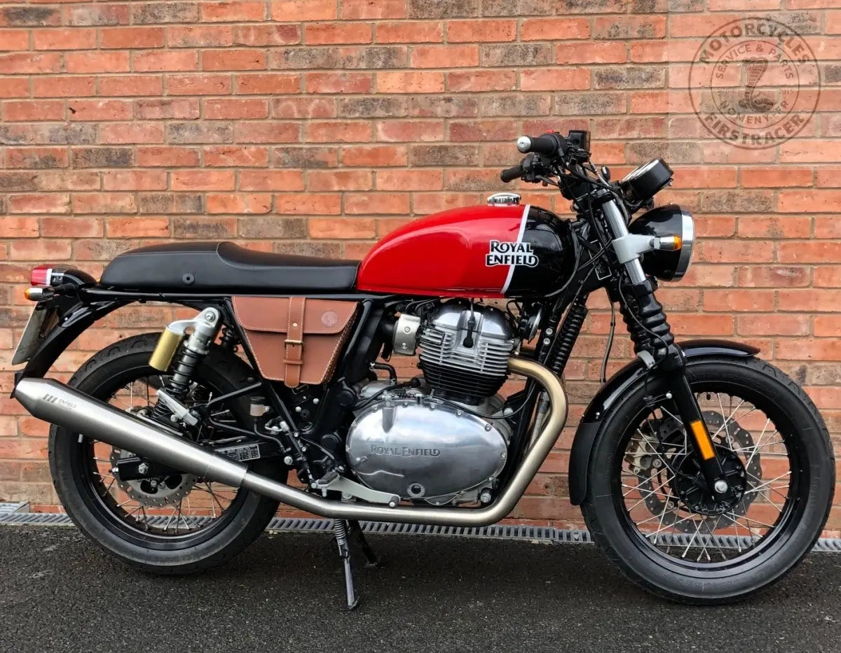 Sacoche en Cuir Brun pour Cache Latéral Droit - Royal Enfield 650 Interceptor / Continental GT Firstracer