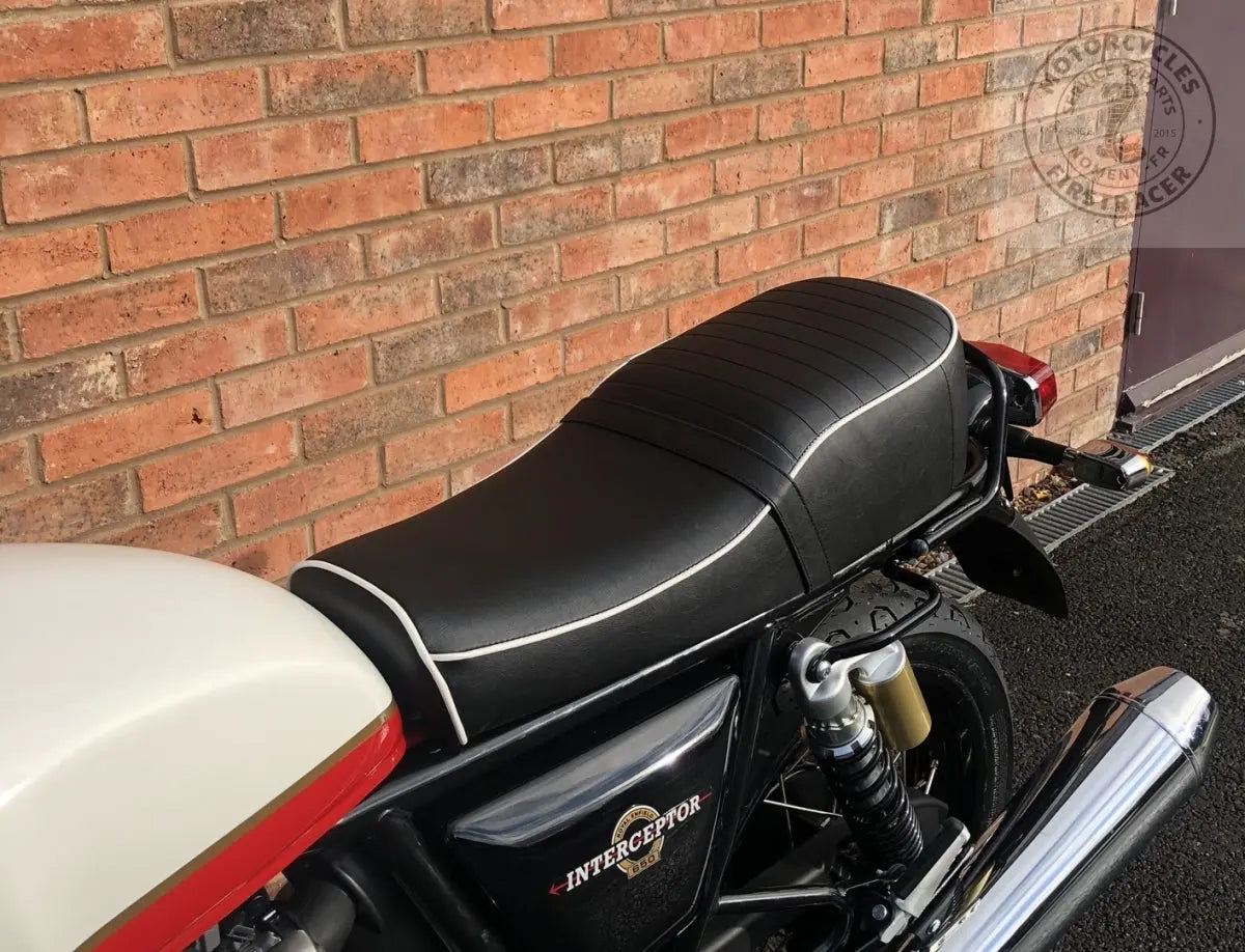 Selle Royal Enfield Noire avec Lisere Blanc Firstracer