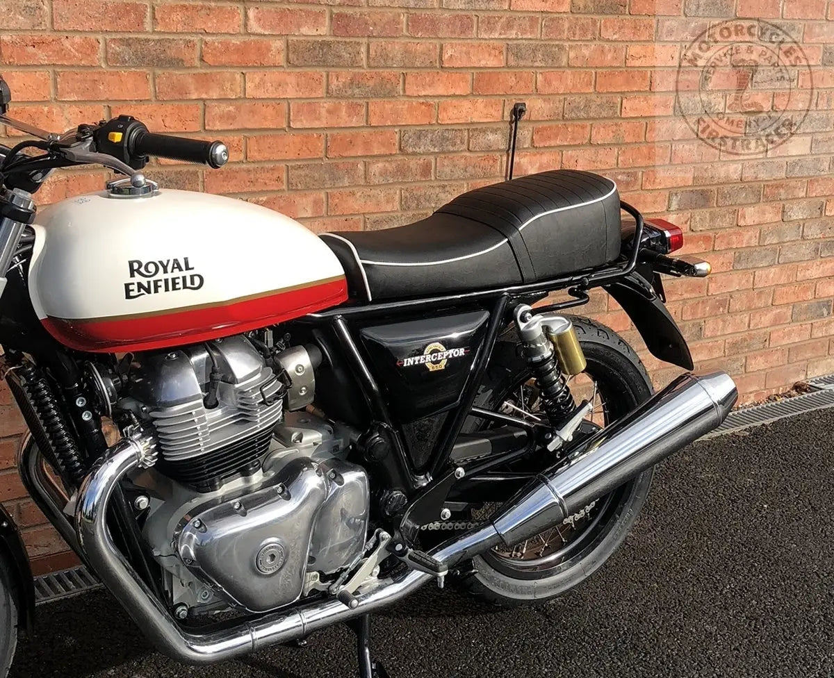 Selle Royal Enfield Noire avec Lisere Blanc Firstracer