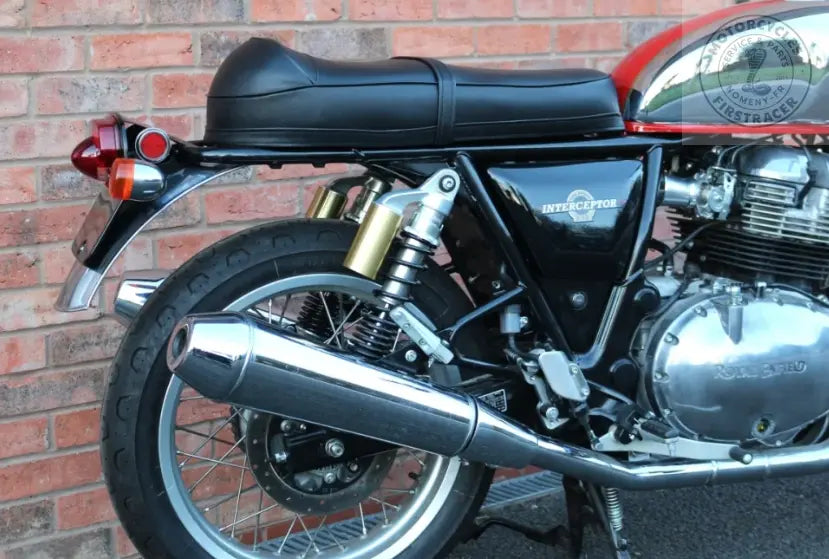Selle noire Vintage Royal Enfield Interceptor 650 Firstracer
