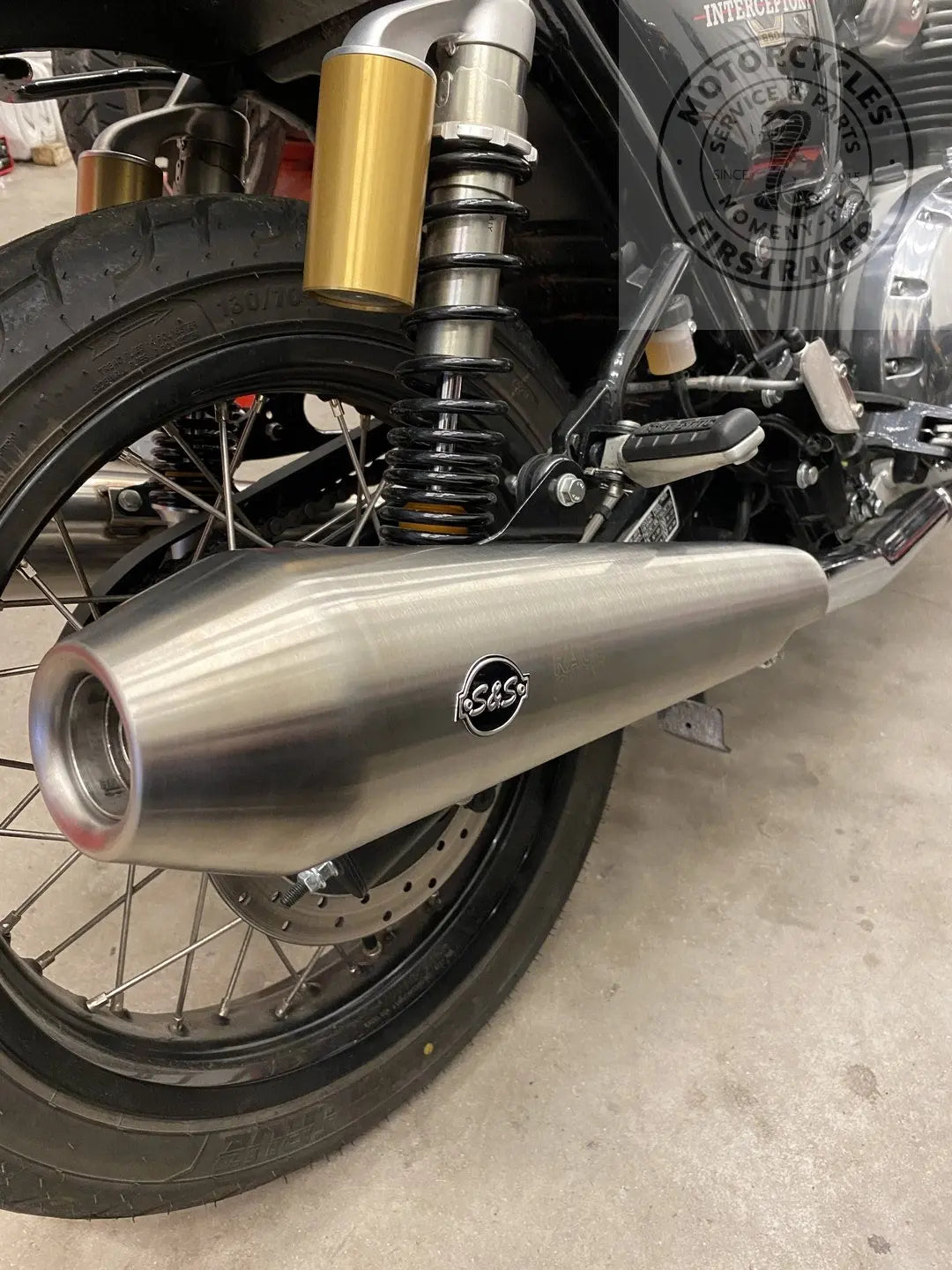 Silencieux Haute Performance S&S Black Interceptor 650//Continental GT 650 Royal Enfield Firstracer
