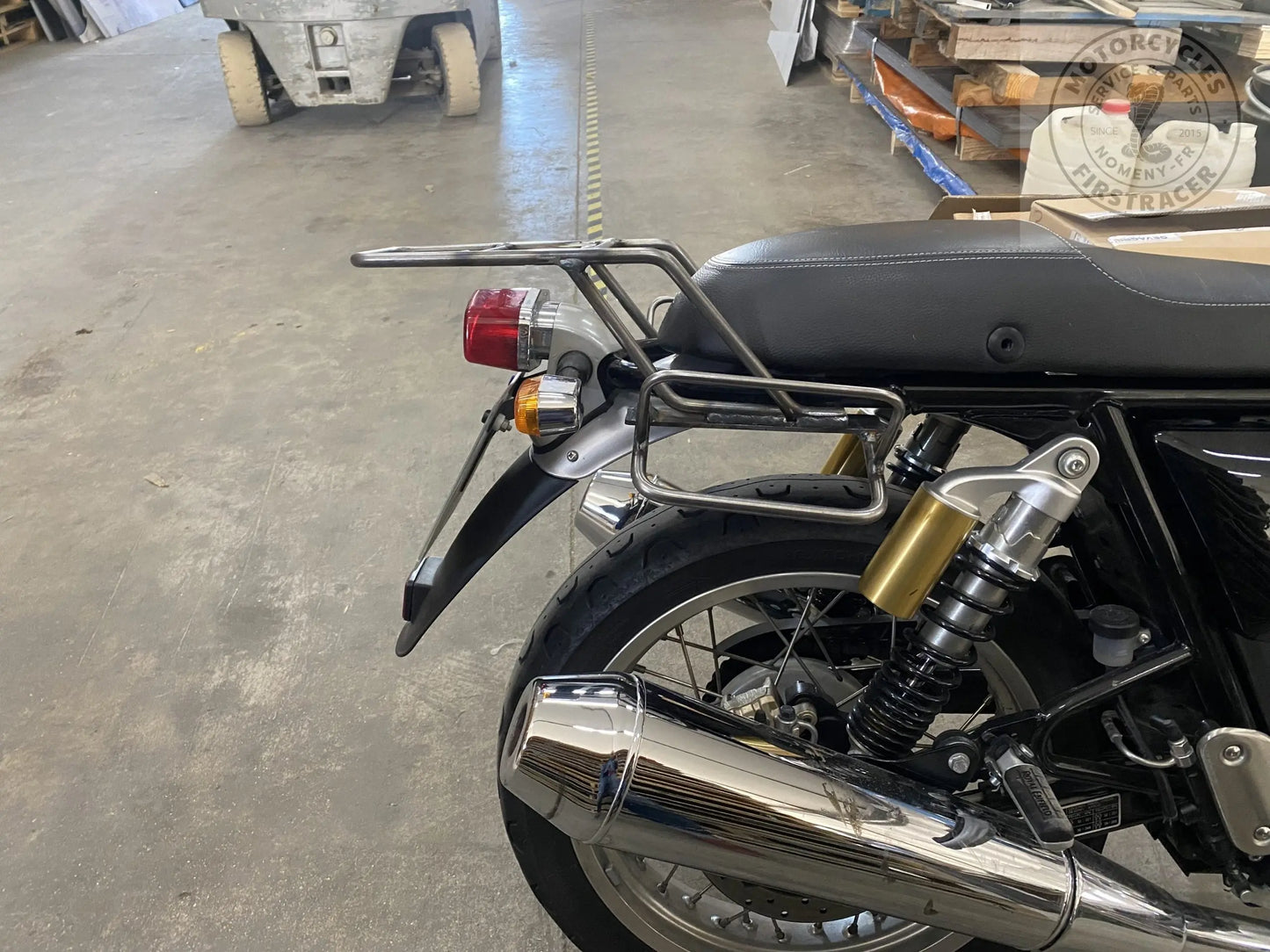 Support de sacoche Royal Enfield Twin Interceptor 650 – Noir satiné Firstracer