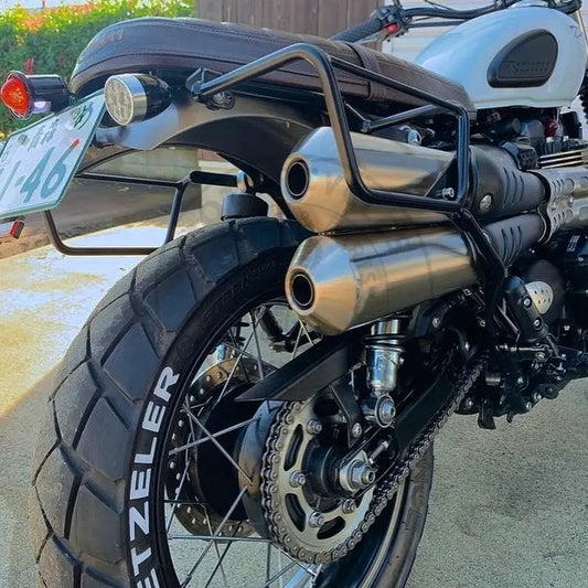 Supports de sacoches noir satiné Poderosa – Triumph Street Scrambler 900 / Scrambler 900 (gauche + droite) Firstracer