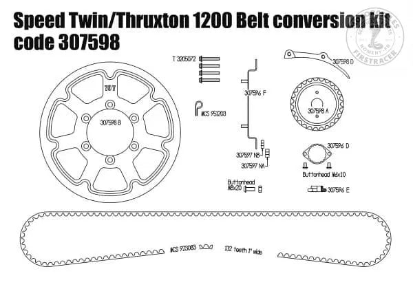 TRANSMISSION PAR COURROIE POUR TRIUMPH SPEED TWIN ET THRUXTON 1200 Firstracer