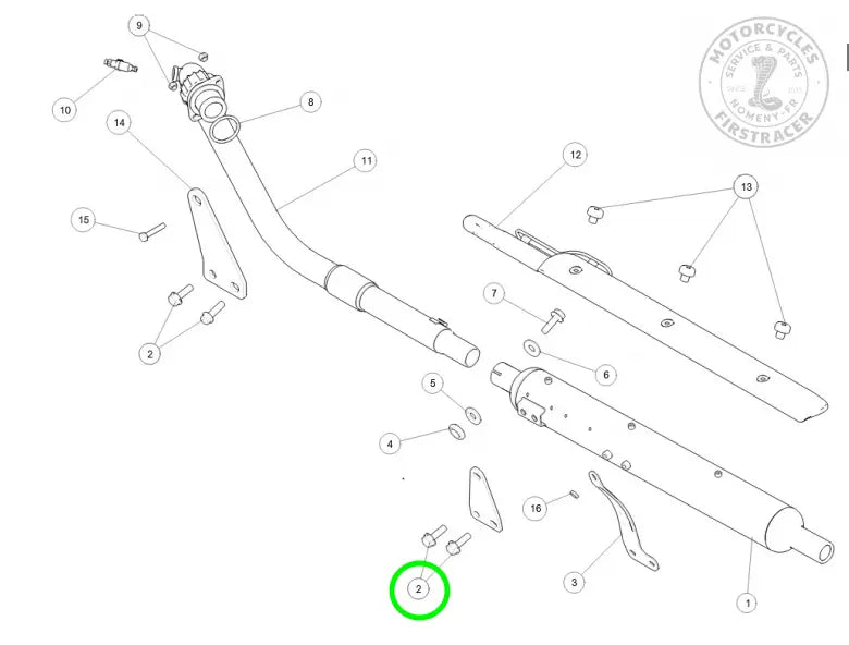 Vis de fixation de silencieux en acier inoxydable poli (M6 x 35 mm) pour Royal Enfield Firstracer