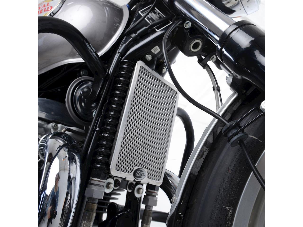 Protection de radiateur d'huile R&G RACING noir pour ROYAL-ENFIELD INTERCEPTOR / CONTINENTAL GT