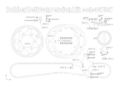 Kit Transmission par courroie pour Triumph Bobber Free Spirits (Noir)