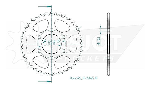 Couronne Acier Royal Enfield Himalayan 525 - 38 dents