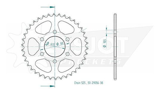 Couronne Acier Royal Enfield Himalayan 525 - 38 dents