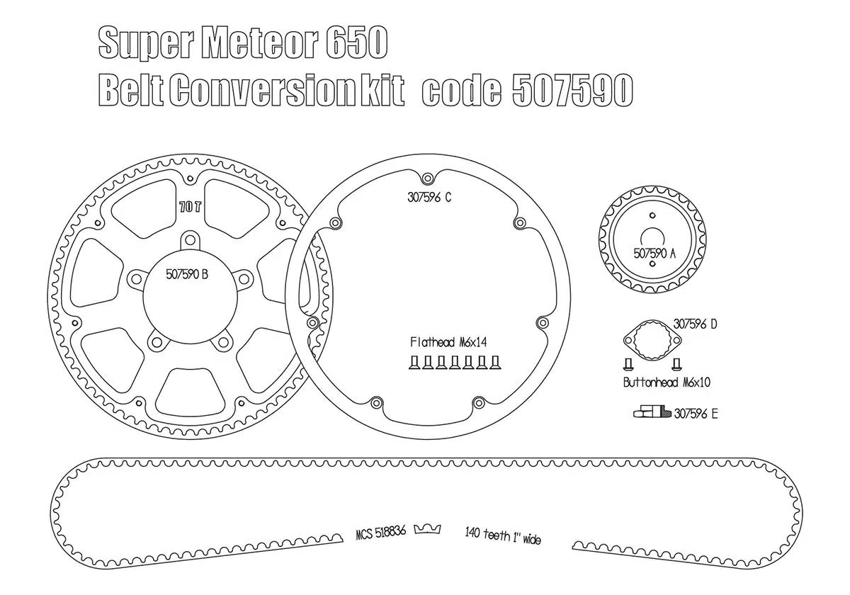 Kit de transmission par courroie pour Royal Enfield Super Meteor 650