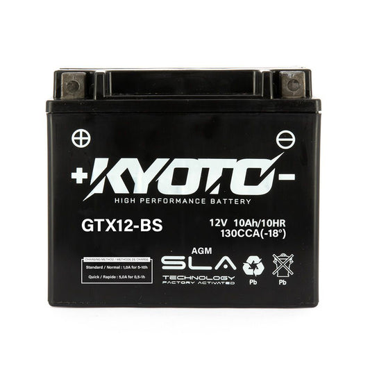 Batterie KYOTO GTX12-BS SLA-AGM – Sans Entretien, Prête à l’Emploi