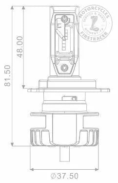 Ampoule H4 LED + Ballast Code et Code/Phare 16W - 2200 Lumens Firstracer