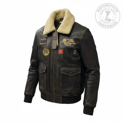 Blouson Von Dutch Pilote – Cuir Vieilli Marron Firstracer