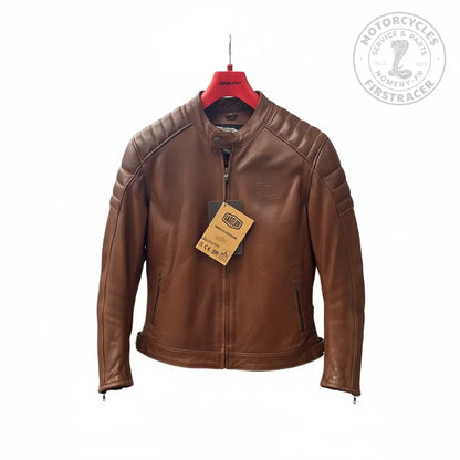 Blouson en cuir marron – Gasoline Heritage – Série GT Trophy Firstracer