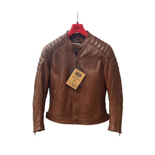 Blouson en cuir marron – Gasoline Heritage – Série GT Trophy Firstracer