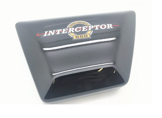 Cache Latéral Droit Noir pour Royal Enfield Interceptor 650 – Avec Logo Interceptor