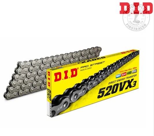 Chaîne de transmission D.I.D 520VX3 X-Ring 520 Firstracer
