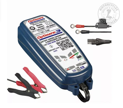 Chargeur de batterie OptiMate 3 – 12V, 7 étapes de charge automatique Firstracer