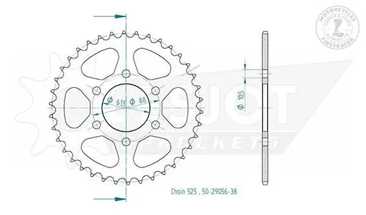 Couronne Acier Royal Enfield Himalayan 410  525 - 38 dents Firstracer