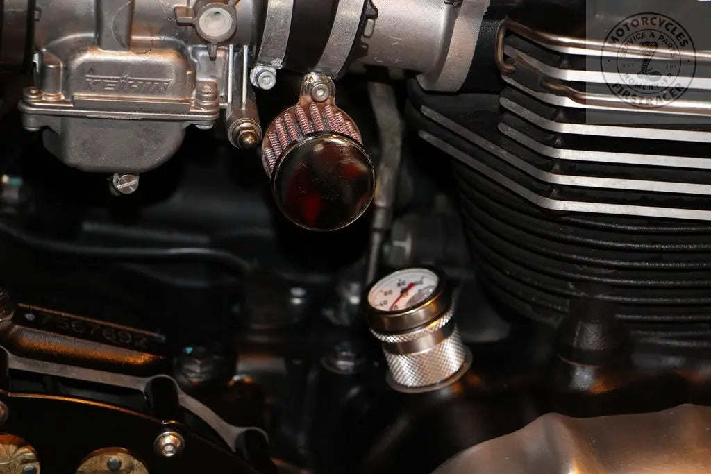 Filtre reniflard Chrome Triumph Bonneville / Thruxton / Scrambler jusqu'à 2015 ou Harley Firstracer
