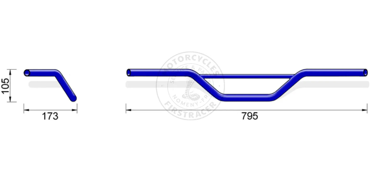 GUIDON TYPE CROSS / SCRAMBLER AVEC BARRE DE RENFORT – CHROME Royal Enfield Interceptor 650 Firstracer