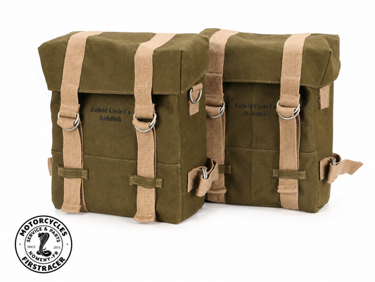 Sacoches Latérales Canvas (Paire) Enfield Cycle Co. – Olive Firstracer