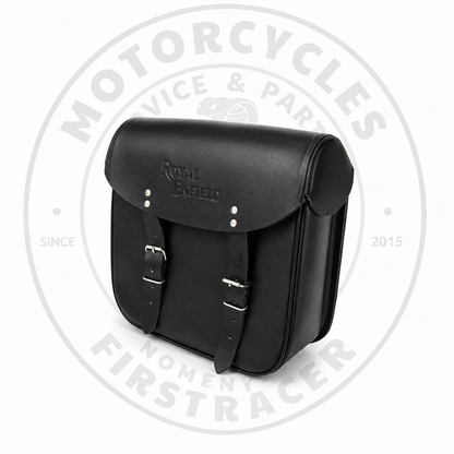 SACOCHE LATÉRALE CUIR “ROYAL ENFIELD” (À L’UNITÉ) Firstracer